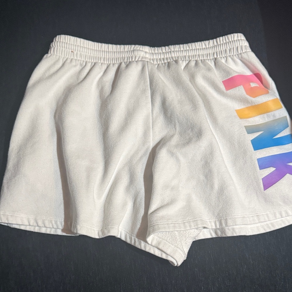 PINK Victoria's Secret Cream Athletic Shorts